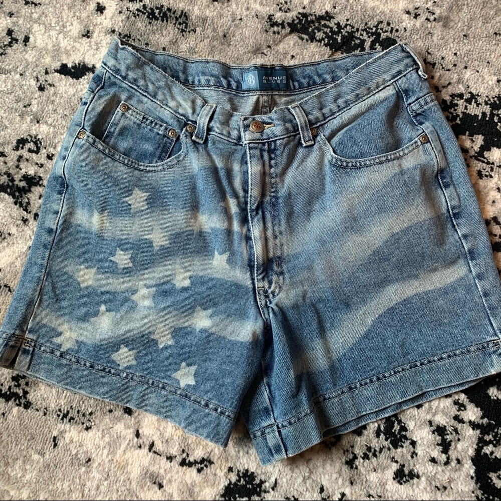 Blue denim shorts